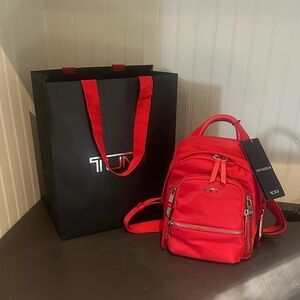 TUMI Bold Red Backpack for Men